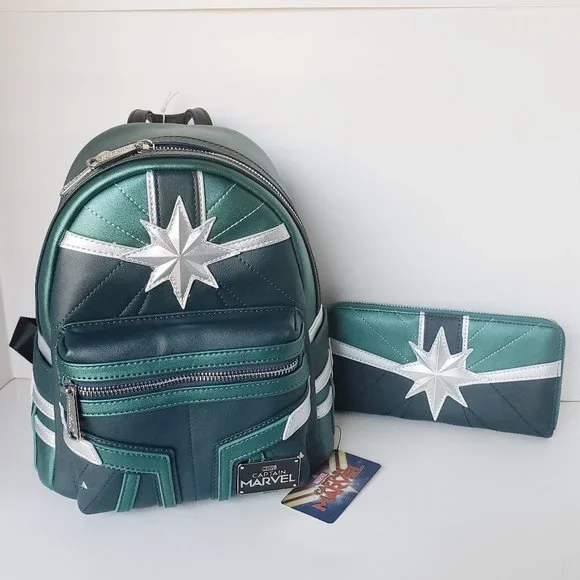 Captain Marvel Green Suit Backpack & Wallet Set - Picture 2 of 7